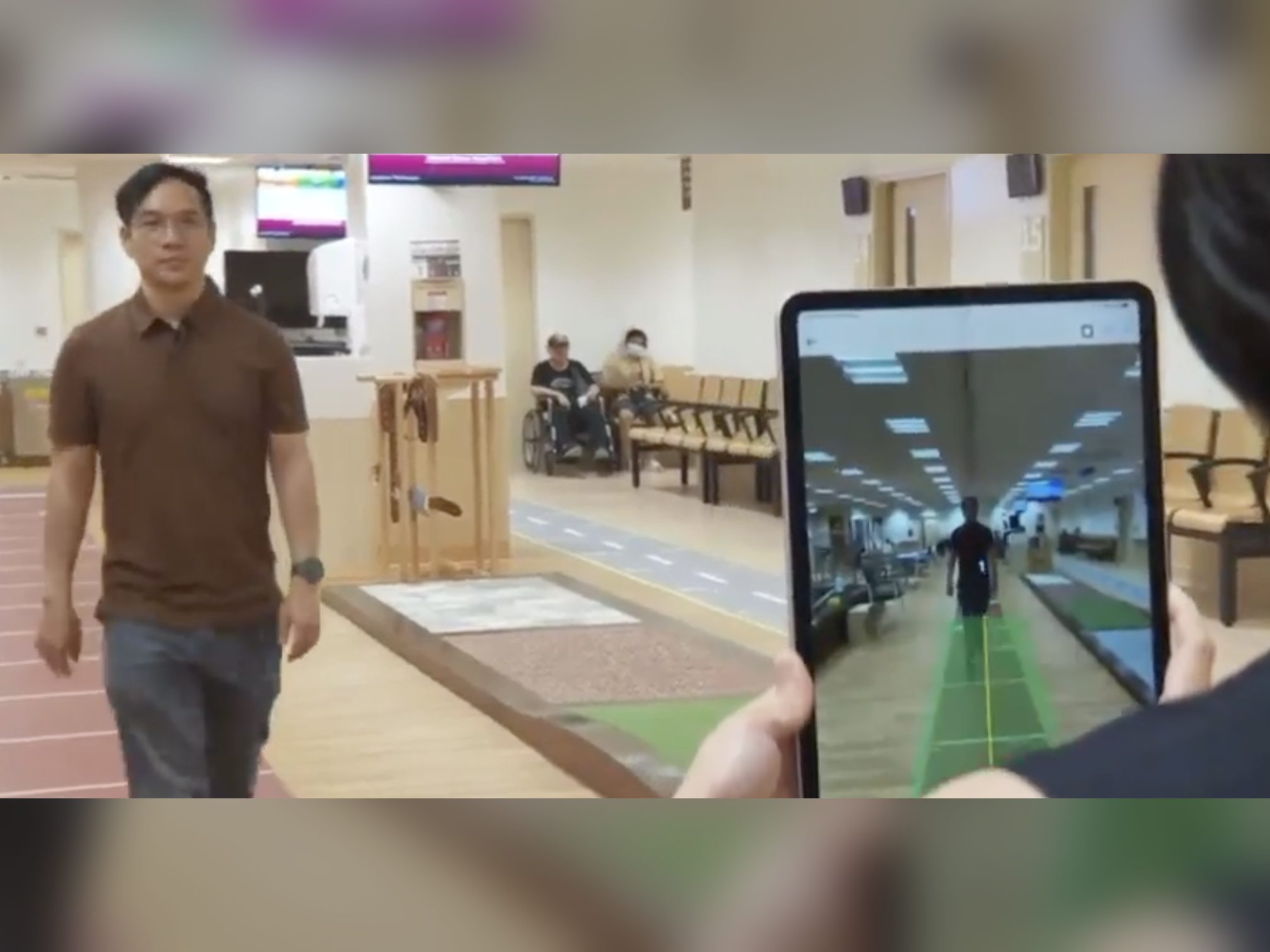 A 3DGait capture in a clinic room.